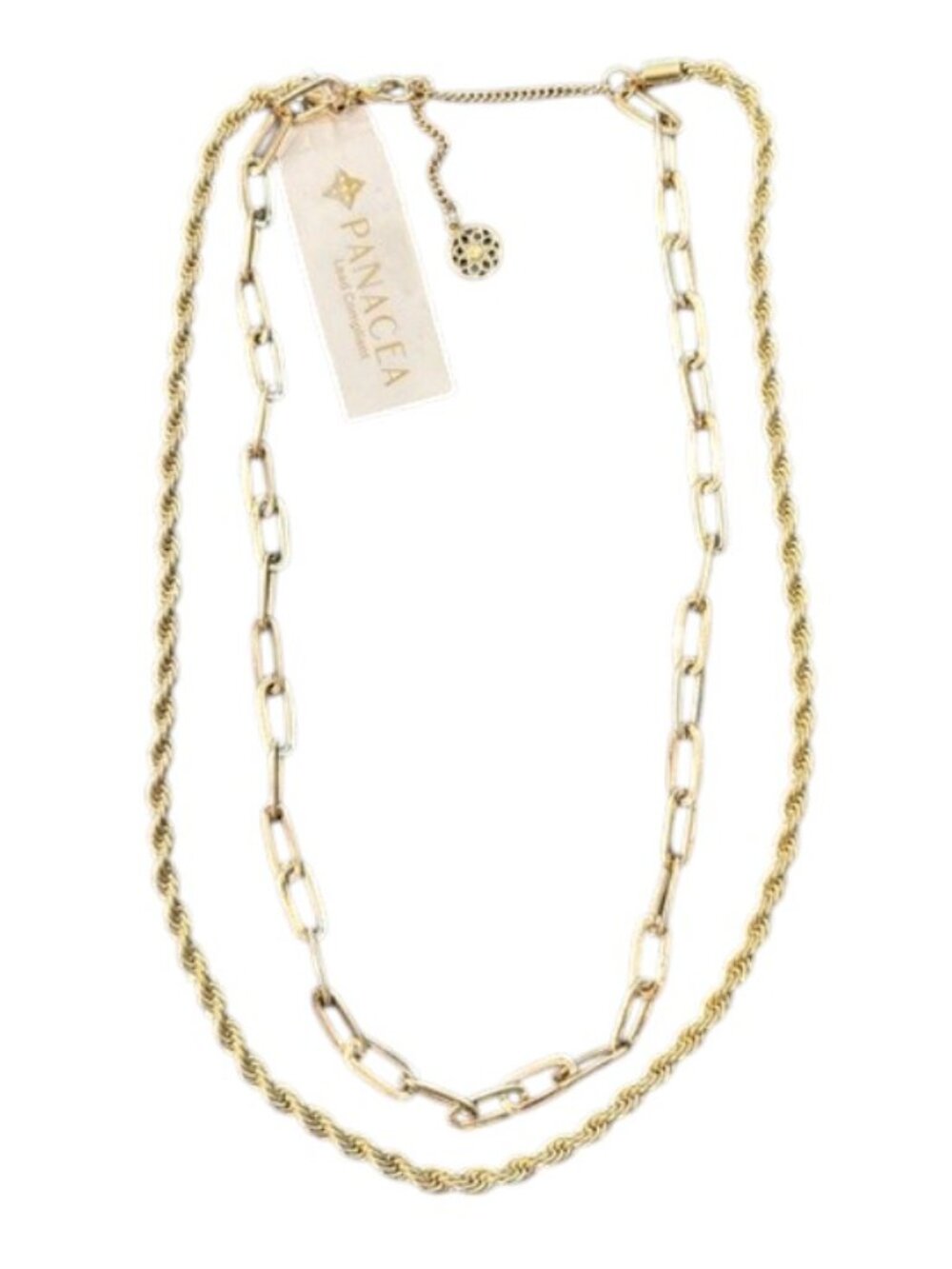 Panacea Layered Gold Tone Chain Necklace NWT
